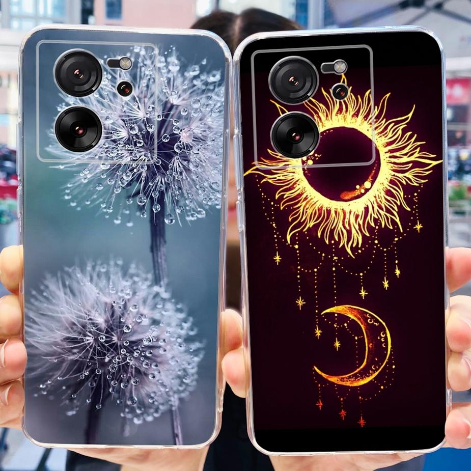 For Xiaomi 13T Pro Case Luxury Painted Back Cover Clear Silicone Phone Case For Xiaomi Mi 13T Pro 13TPro Soft Fundas 6.67'' Bags