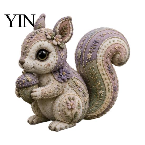 Decorative Floral Felt Craft Forest Guardians Patchwork DIY Kit, Woodland Animal Sewing Pre-cut Creative Hobby Embroidery Supplies Fabric Kit