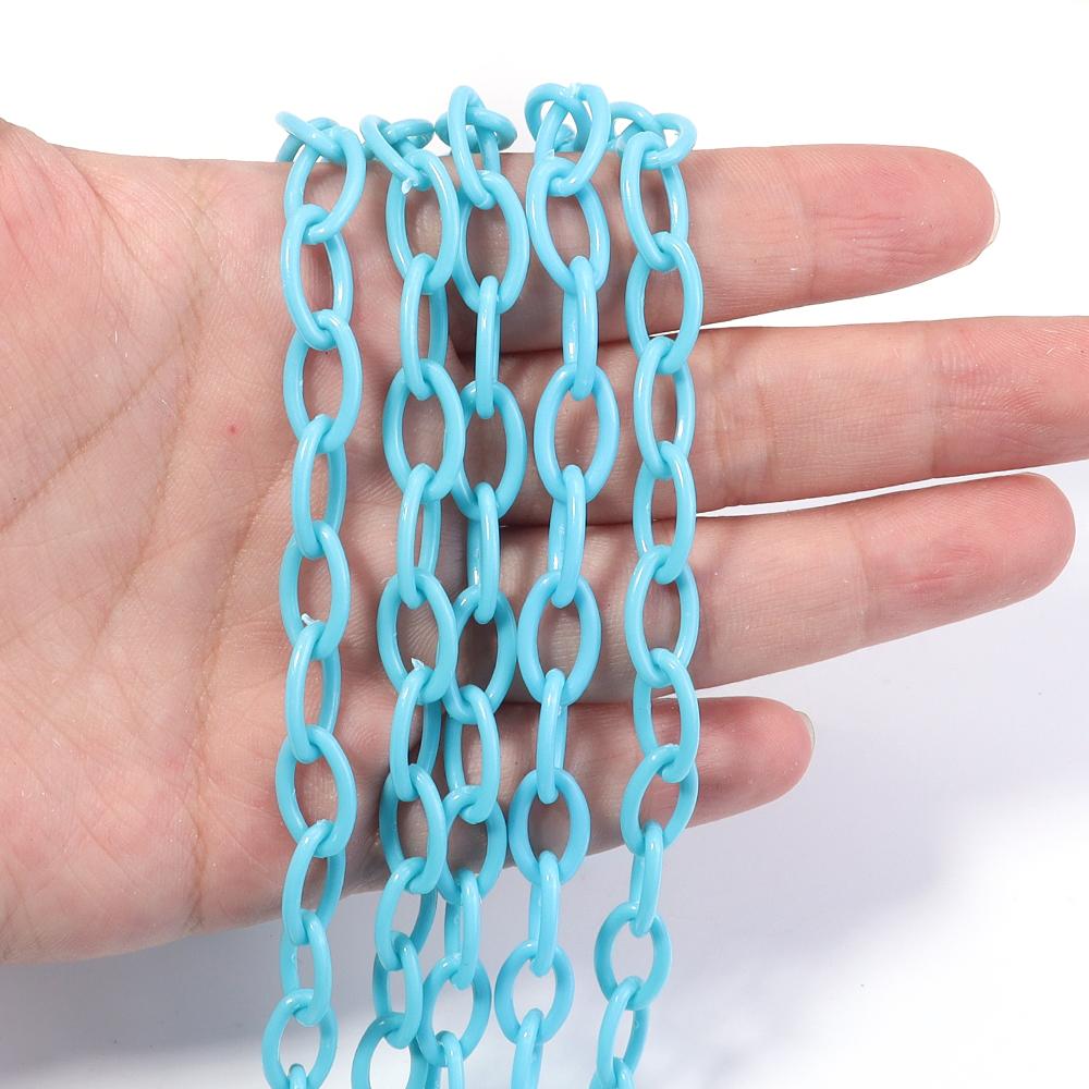 5pcs/lot 50cm Plastic Link Chain Colorful Extension Chains For Jewelry Making DIY Bracelet Necklace Phone Key Bag Chain Supplies