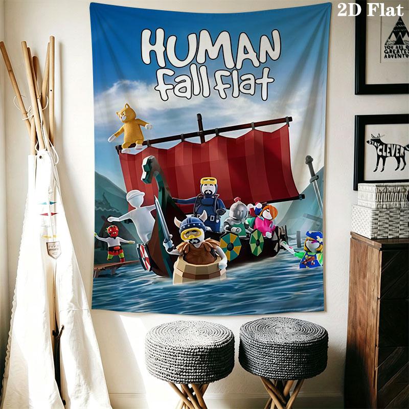 Human Fall Flat Wall Hanging Printed Fabric Blanket Decorative Tapestries for Bedroom Living Room Home Decor