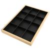 12 Grids Jewelry Tray Organizer PU Leather Black Jewelry Display Tray for Women Girl