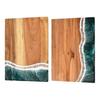 Personalized Cutting Board with Ocean Resin Custom Charcuterie Board Engraved, Decorative Wood Cutting Board Wedding Gift, Unique Resin Cutting Board