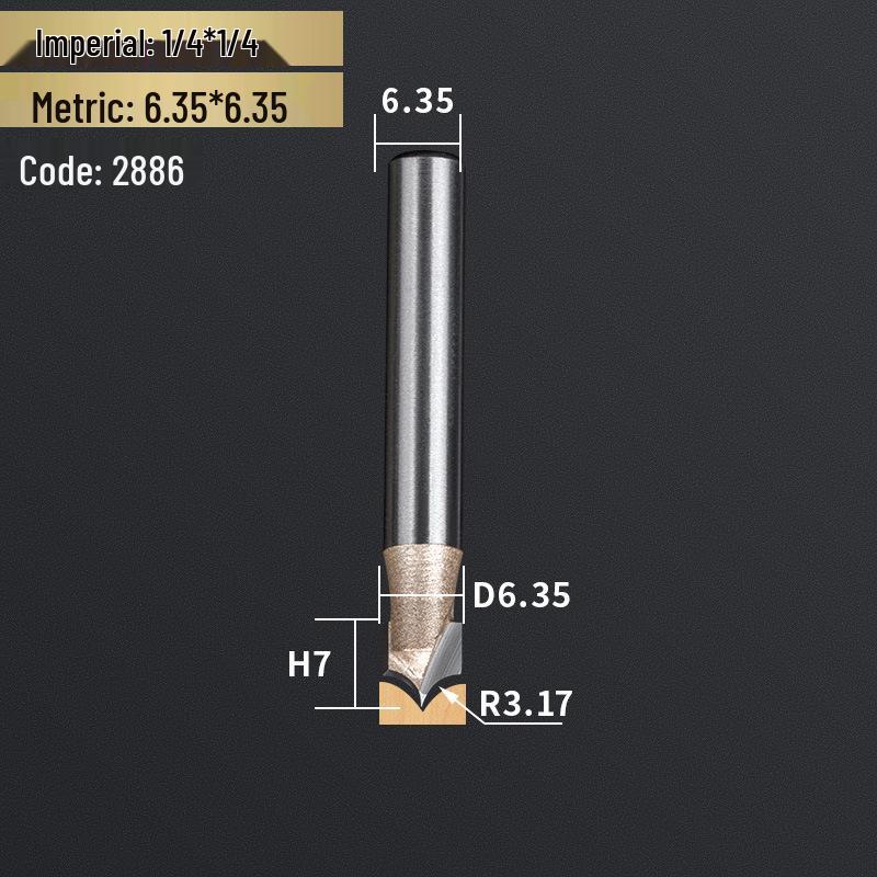 Professionelles 1/2" Schaft Wolframstahl Spitzschnitzmesser & 1/4" Schaft Trimmer Fräser für Holzbearbeitung
