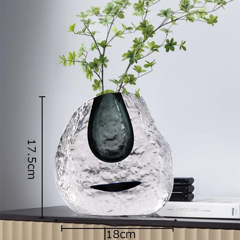 Gradient Glazed Glass Vase Desk Decoration Hydroponics Flower Pots Decorative Flower Arrangement Modern Home Decor Floral Vases
