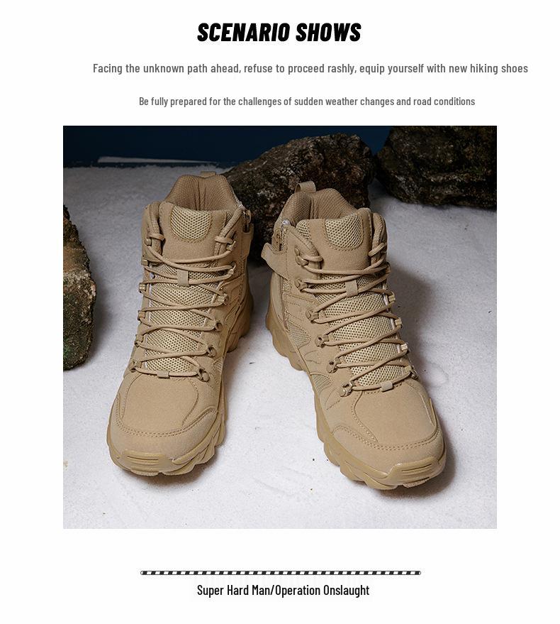 2023 Men's Plus Size Tactical Hiking & Mountaineering Boots - Cross-border Desert Military Style