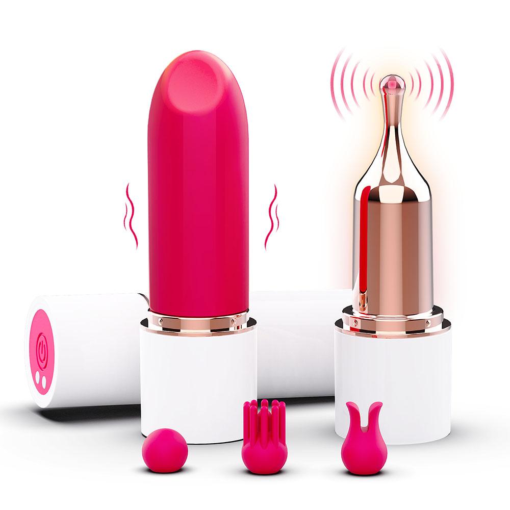 Vibratore a proiettile per donne Mini vibratore vaginale Stimolatore per clitoride e capezzoli Rossetto Giocattolo sessuale per masturbazione femminile per donne