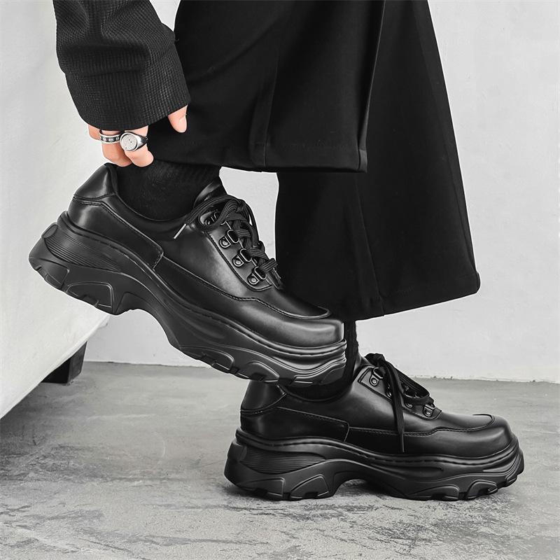 Big head leather shoes men's ins tide British style platform Martin boots niche design high sense Derby shoes 23062-J