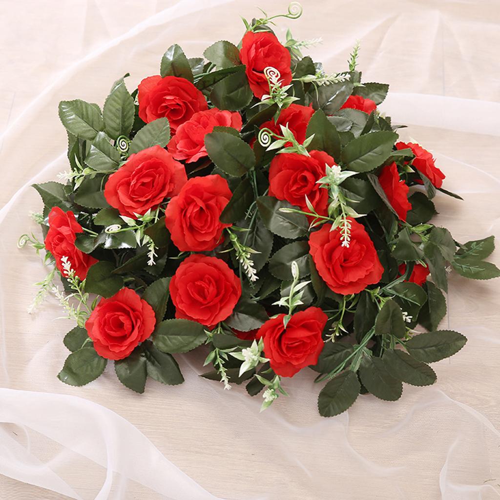 1/5pc Silk Rose Artificial Vine Hanging Flowers Wall Christmas Rattan Plant Leaves Garland Outdoor Wedding Home Table Decoration