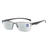 Automatic Adjustment of Degree Rimless Reading Glasses Anti Blue Light Bifocal Far Near Magnification Eyewear Presbyopic Glasses