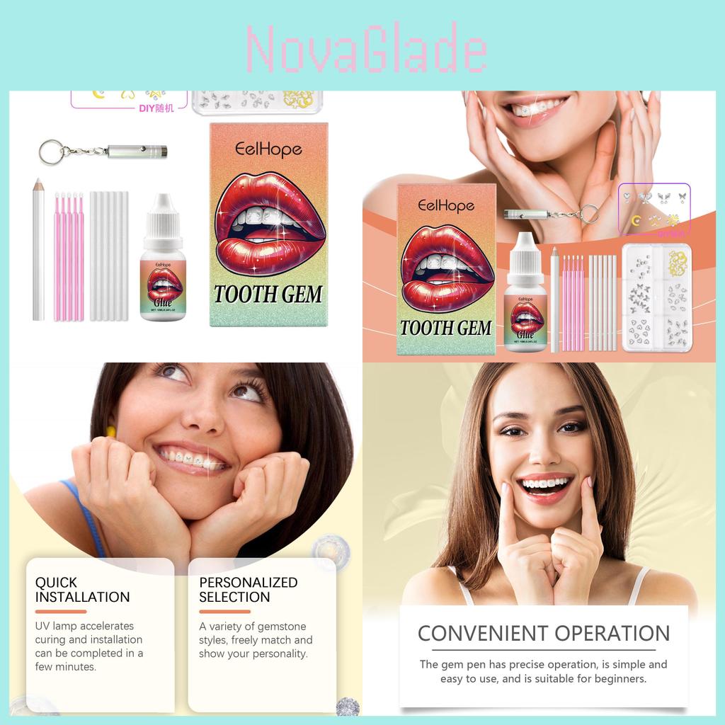 Eelhope Diy Fashion Teeth Set Sparkling Decorative Gems For A Dazzling Smile