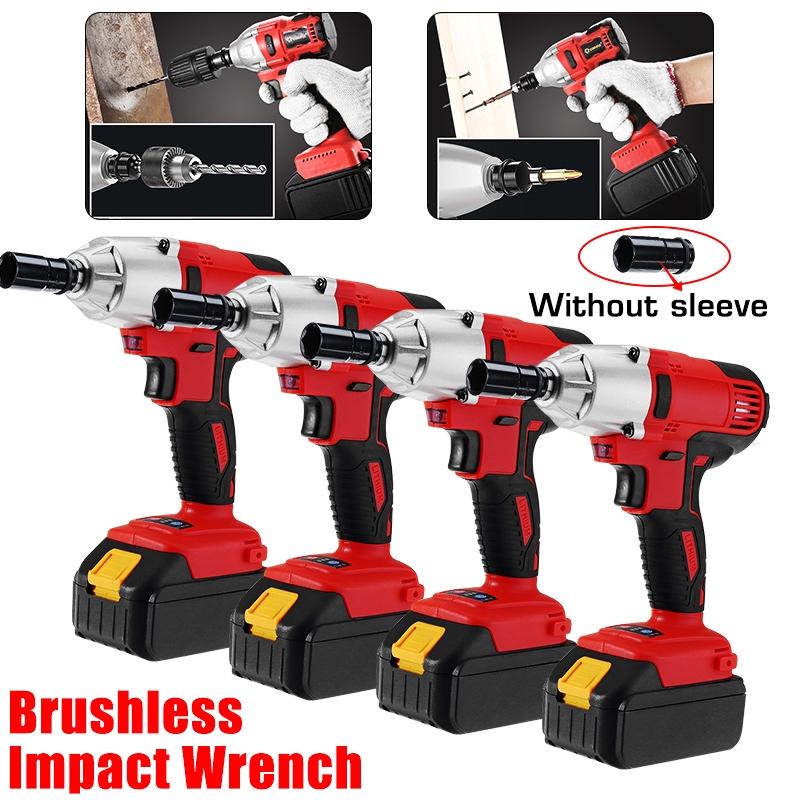 128TV 21V Cordless Impact Wrench Machine Set Electric Drill Hammer Tool With LED Light Battery Rechargeable