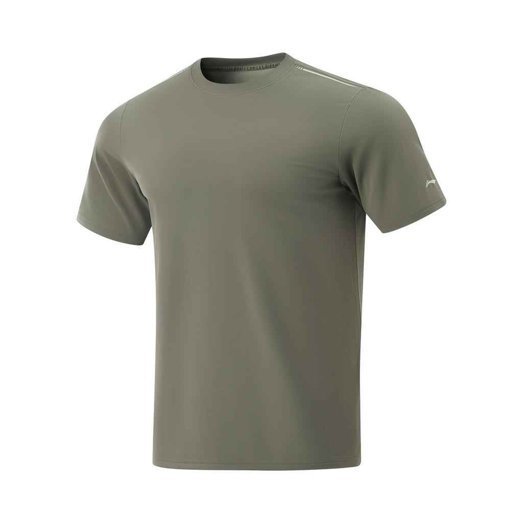 Li Ning Herbal Tea T-Shirt Casual Sports Versatile Comfortable Breathable Short Sleeve Men T-Shirts Tea-Green ATSV509-2