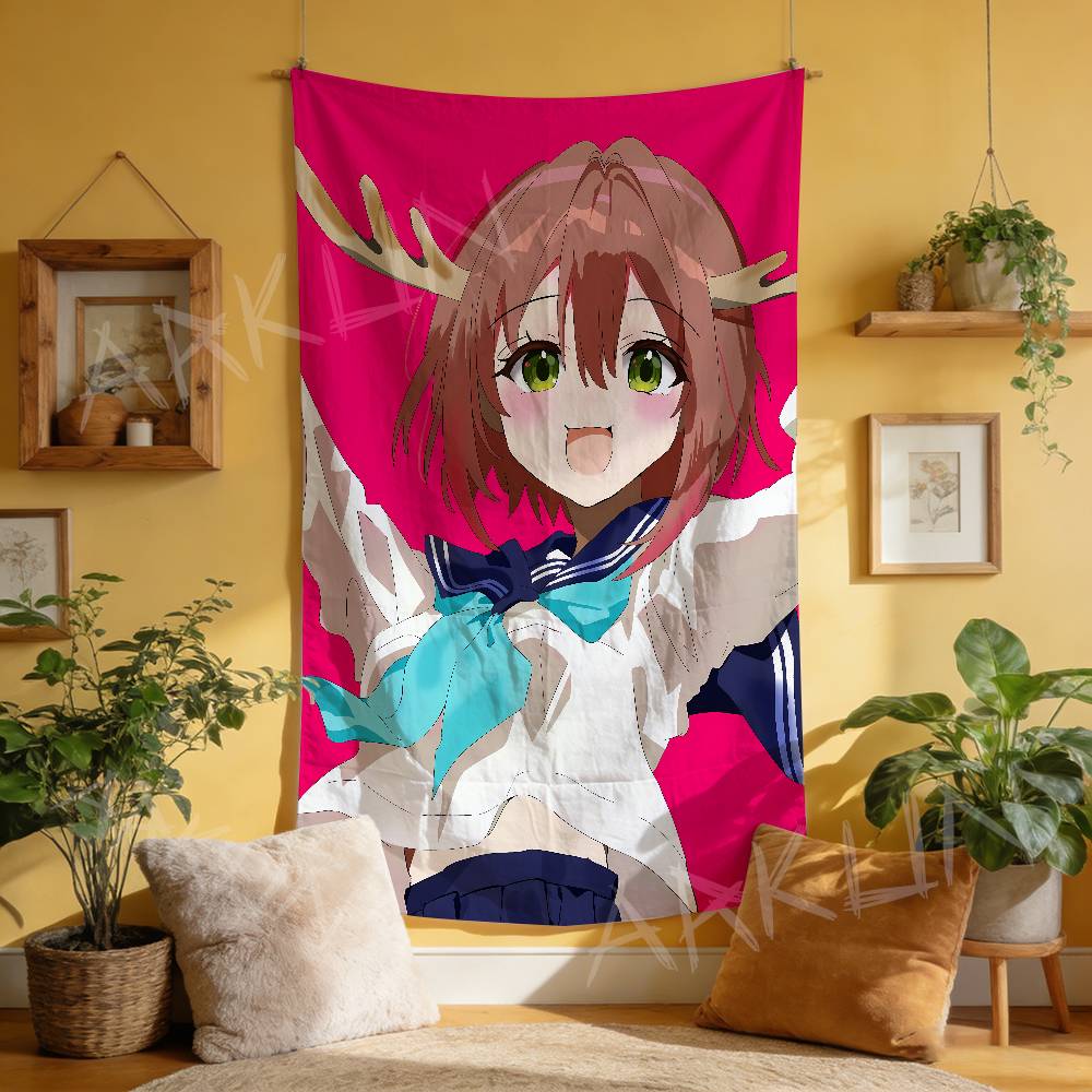 Anime Nokotan Cute Noko Shikanoko Tapestry Decoration Bedroom Dormitory Background Cloth Holiday Party Living Room Club Cloth