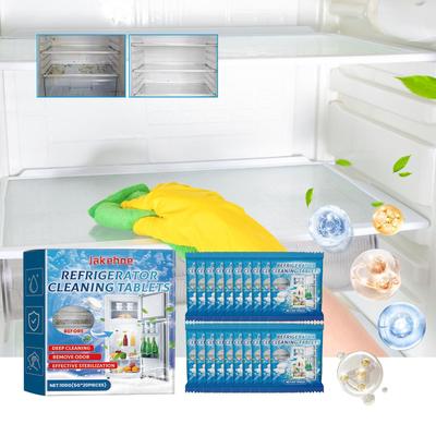 Tabletki czyszczące do lodówki Wielofunkcyjne tabletki czyszczące do usuwania tłuszczu i zapachów z lodówek, kuchenek mikrofalowych i piekarników