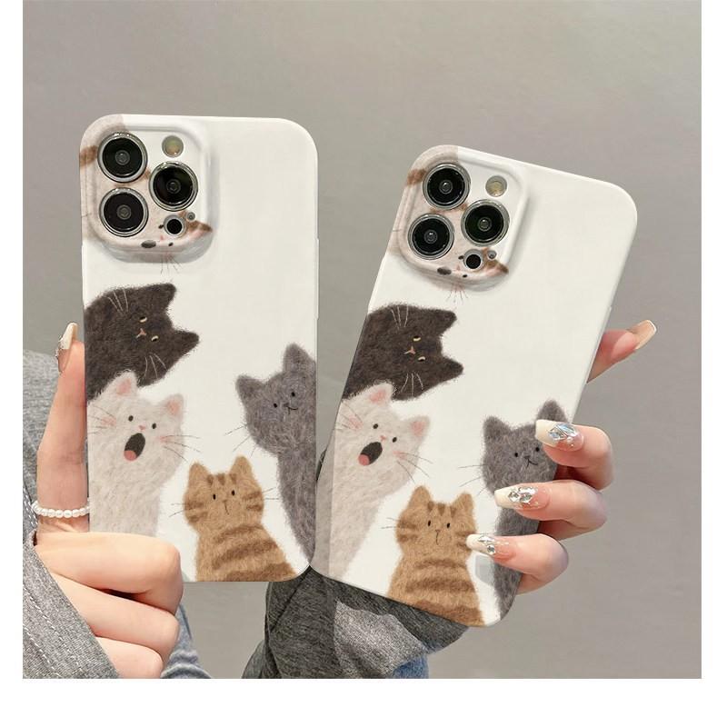 Five cats are suitable for Apple 17promax cartoon cute iPhone16Pro lens all-inclusive 15 new models