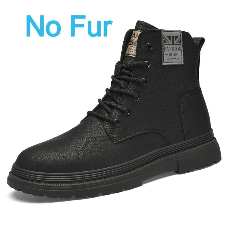 Fashion Italian Men's Genuine Leather Boots Fashion Outdoor Boots High Quality Casual Ankle Boots Antiskid Comfort Winter Platform Boots