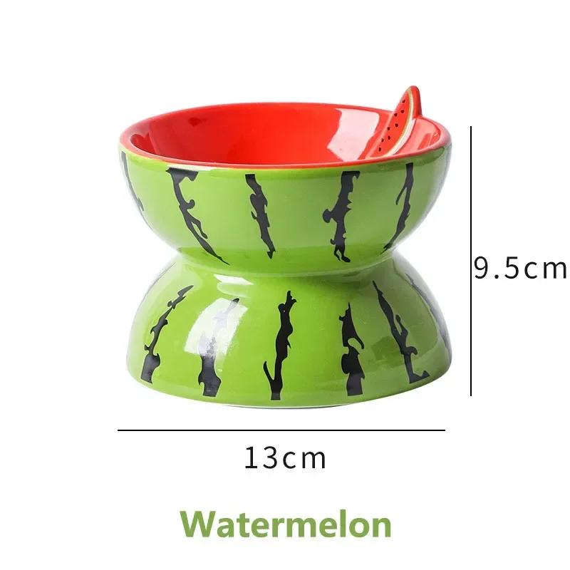 Cat Bowl Ceramic Protects Cervical Neck, Drinks Water, Eats Dog Snacks, Skew Mouth, High Foot Grain Bowl, Pet Products, Cat Bowl