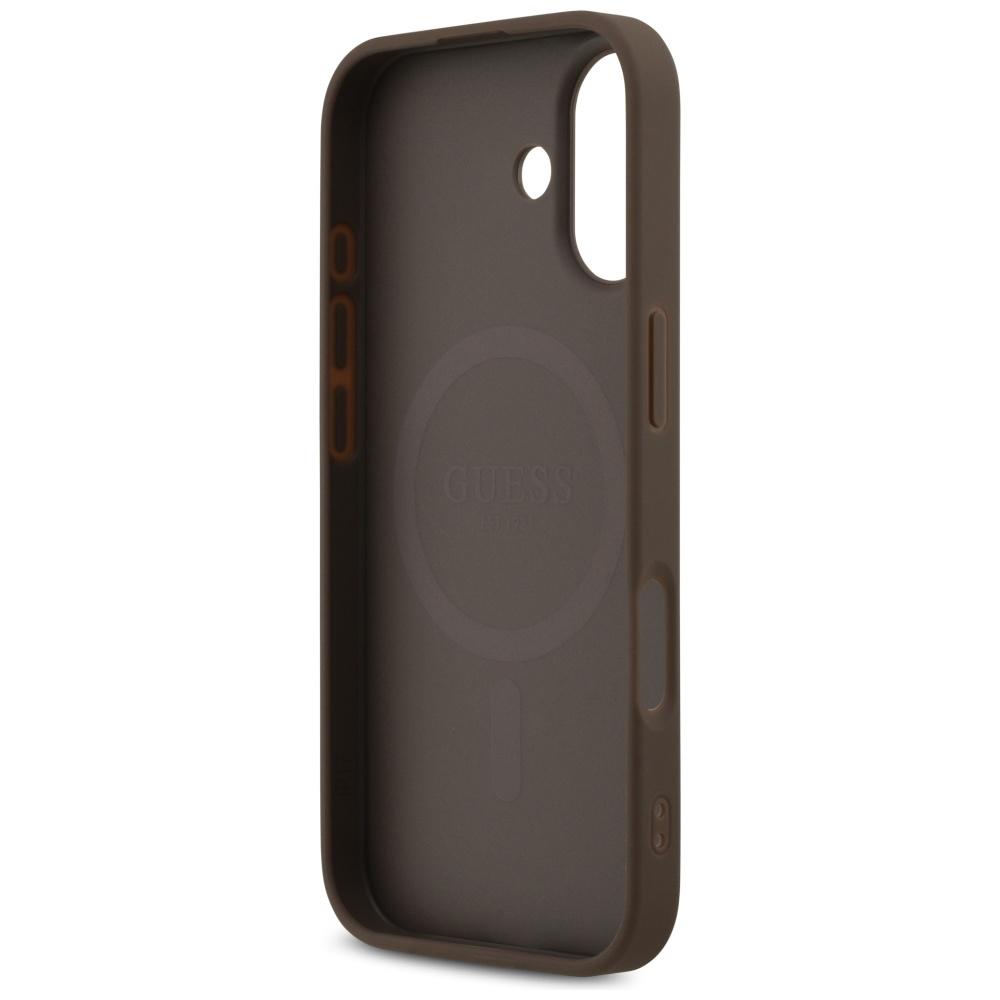 Guess 4G Printed Stripes MagSafe case for iPhone 17 brown