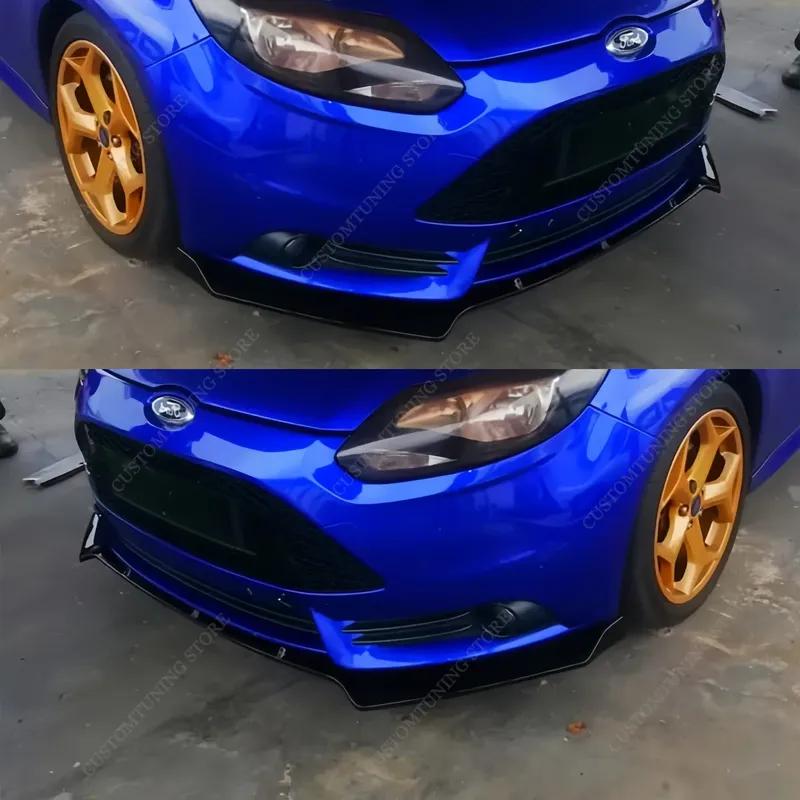 For Ford Focus MK3 ST 2012-2014 Pre-Facelift Gloss Black Front Bumper Lip Spoiler Splitter Diffuser Retrofit Bodykits Tuning