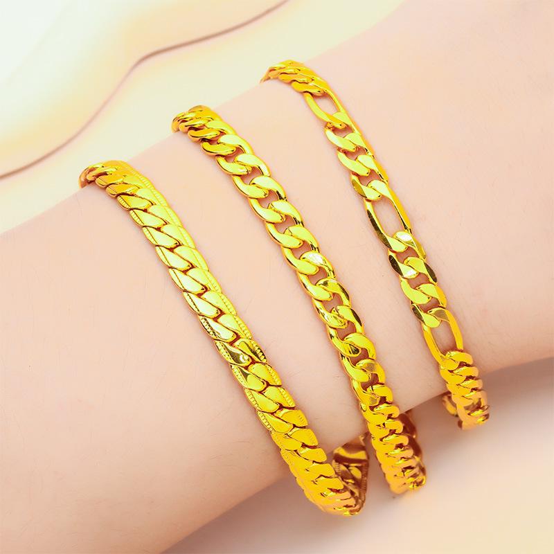 Vietnam Sand Gold Women's Smooth Korean-Style Buckle Bracelet Cross-Border Ornaments Jewelry