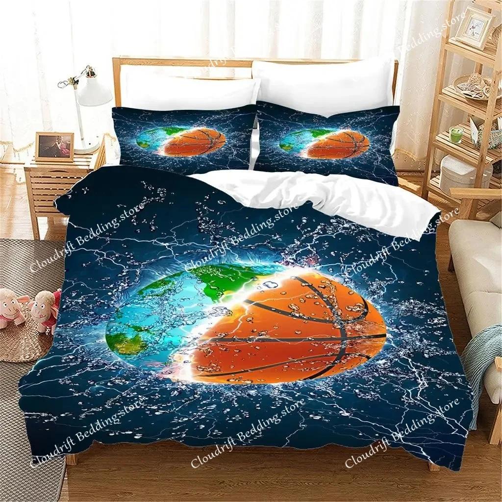 Basketball Duvet Cover Set Hit The Broken Wall Ball Theme Bedding Set For Kids Teens Queen King Size Soft Quilt Cover026