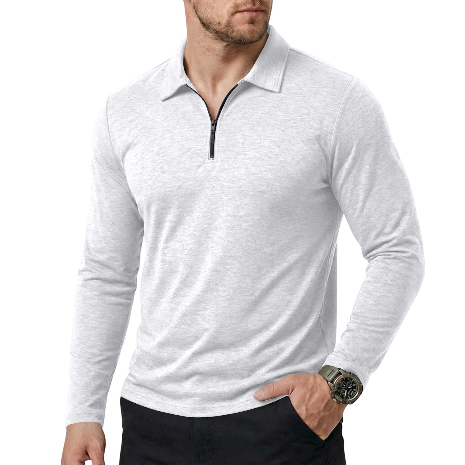 

Чоловічі кольорові топи з довгим рукавом Чоловічі повсякденні модні топи з довгим рукавом XL білий