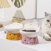 Large Capacity Pet High Foot Bowl Non-slip Dog Food Feeding Basin Ceramic Cat Bowl  Kitten Puppy