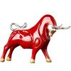 Resin Simulation Animal Statue Modern Figurines Red and Black Bull Sculpture Living Room Bookcase Crafts Accessories Home Decor