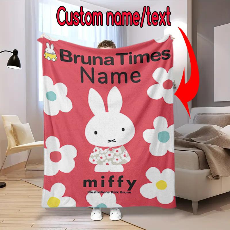 Miffy London Custom Name Blanket Suitable All Seasons Soft Comfortable Sofa Office Home Blanket Soft And Comfortable Camping Trip