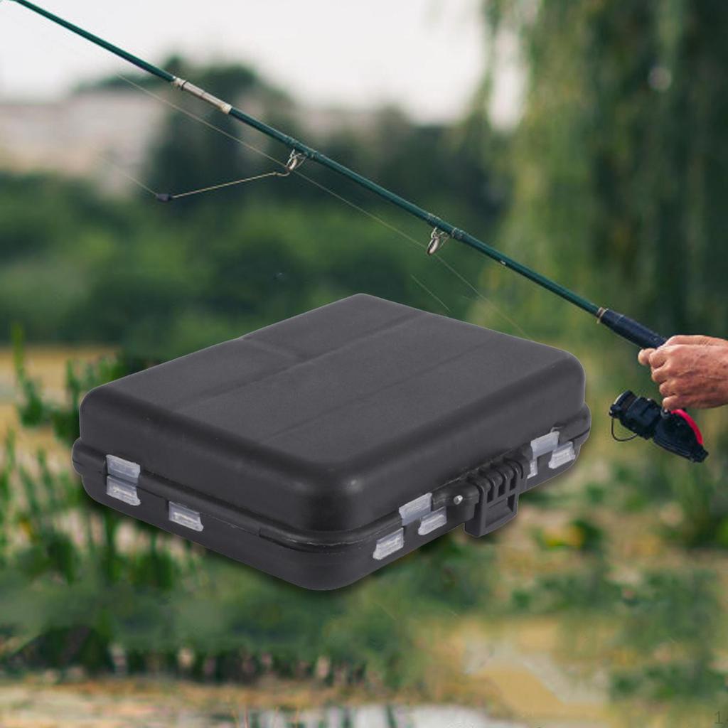 Double Sided Fishing Tackle Box Case Multifunction Removable Dividers Waterproof Hook
