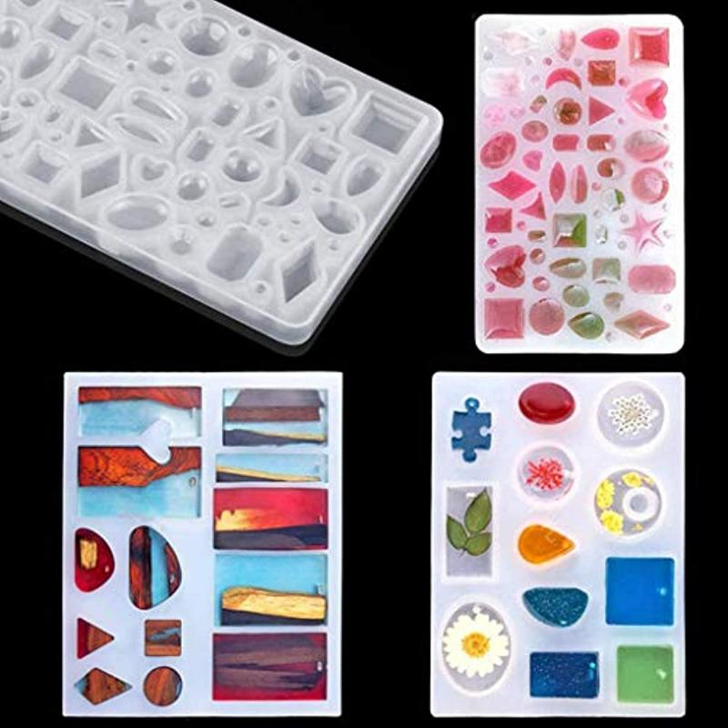 186 Pieces Silicone Resin Casting Molds Starter Kit , Alphabet Number Molds for Resin Casting, DIY Crystal Glue Jewelry Mold Set