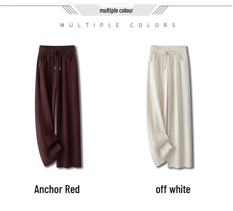 Women's Autumn/Winter 2024 Thick Elastic Waist Wide-Leg Pants