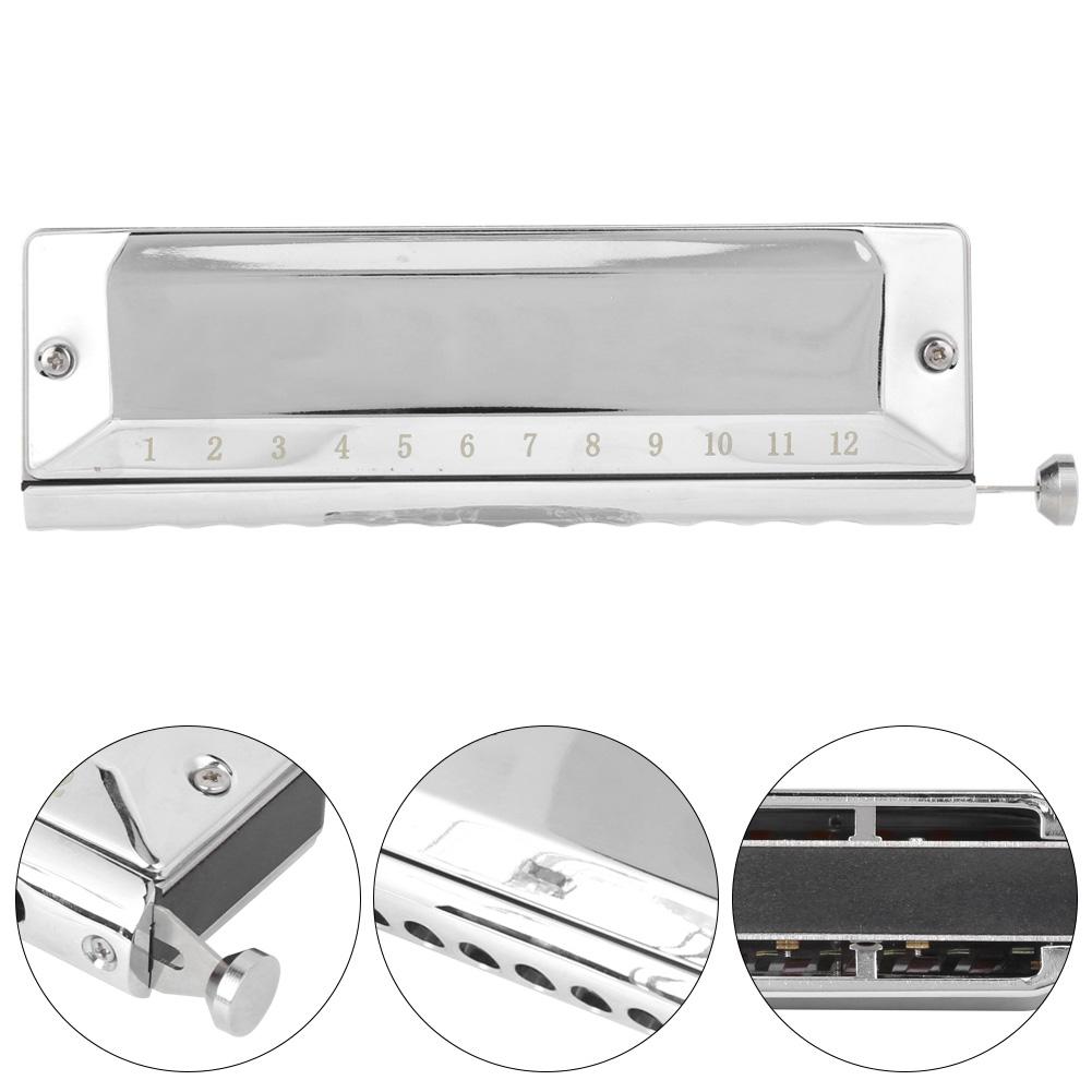 Chromatic Harmonica C Key 12 Hole 48 Tone Stainless Steel Professional Playing Mouth Organ