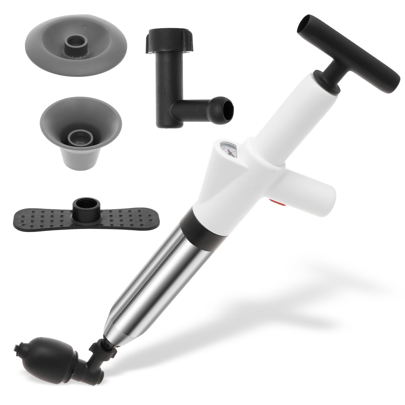 Toilet Unclogging Tool Powerful Toilet Plunger Kit Stainless Steel Pipe Dredger High-pressure Dredging Air Drain Blaster Tools