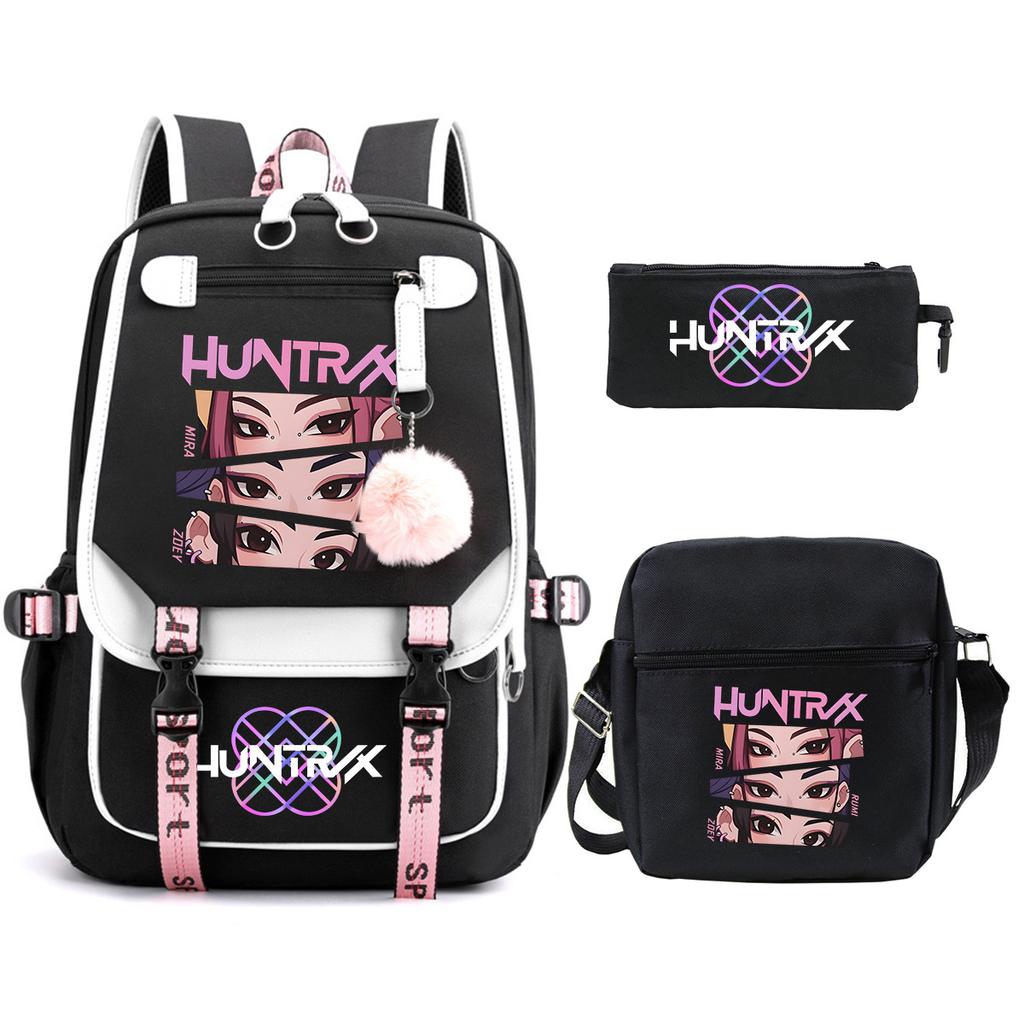 KPop Demon Hunters Korean version of student school bag children's backpack pencil bag set