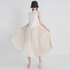 2025 Spring French Style Sleeveless Contrast Stitch Pleated Dress