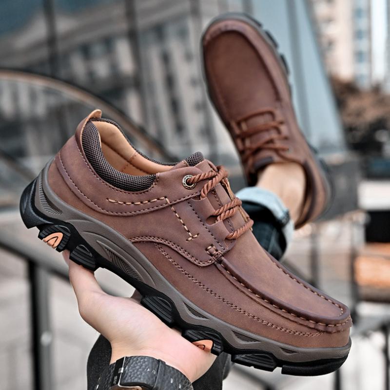 Men's Thick-soled Leather Shoes Men's Outdoor Leisure Hiking Shoes Sports Shoes