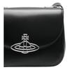 VIVIENNE WESTWOOD Adjustable Detachable Shoulder Strap Silver Hardware Small Calfskin Crossbody Bag Women Crossbody Bag Black 48020004WL0077