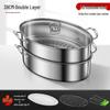 Lijia 410 Stainless Steel Oval Fish Steamer Pot Set