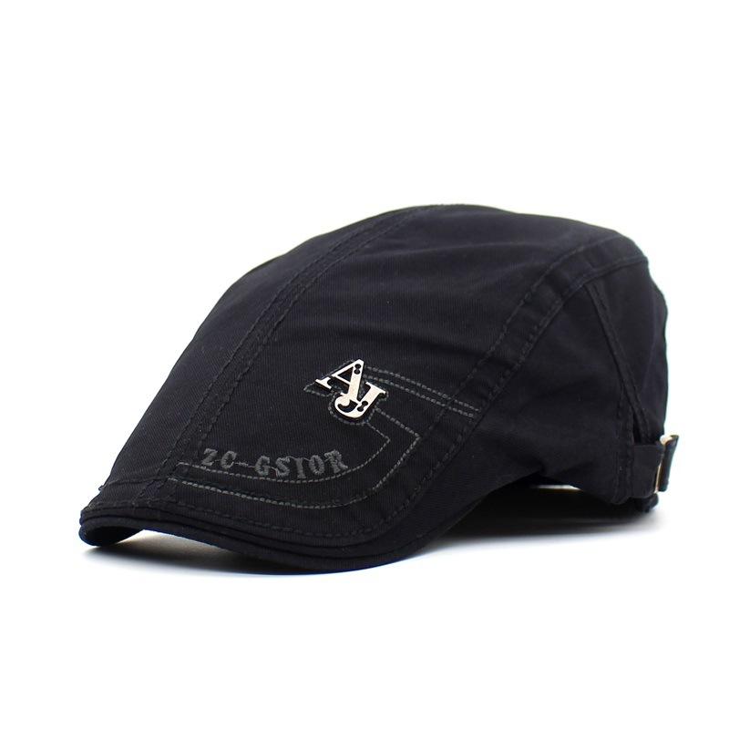 New Hat, Men's Beret Embroidered Alphabet Forward Hat, Vintage Casual Hat Duck Tongue