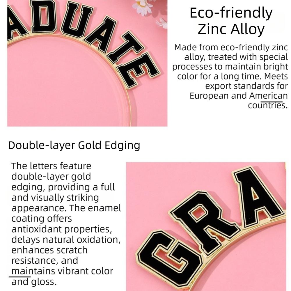 Double Layer Graduation Shoulder Strap Gold Edging Hot Stamped Graduate Sash Digital Printing One Size Fits Graduation Crown