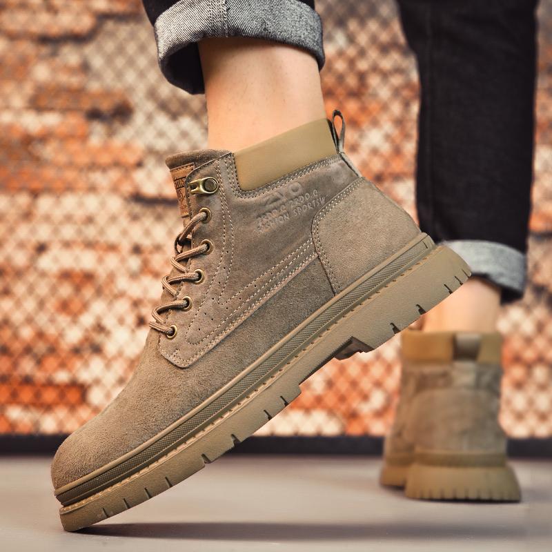 Martin boots spring and autumn mid-help thick-soled soft-soled kicks can't be rotten rhubarb boots winter velvet cotton shoes