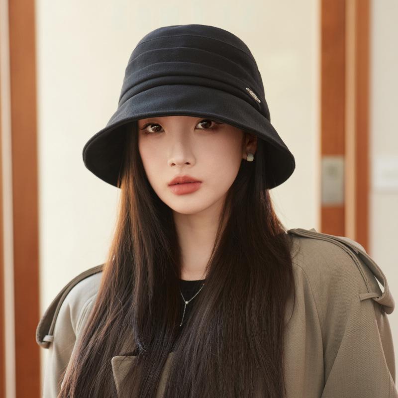 Hat Women's New High End Fisherman's Hat Japanese Versatile Without Makeup To Show Off Her Face Small Bucket Hat Thick
