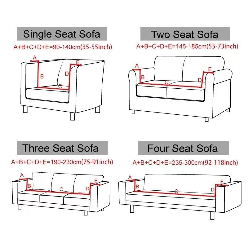 Elastic Sofa Covers 1/2/3/4 Seats Solid Couch Cover L Shaped Sofa Cover Protector Bench Covers