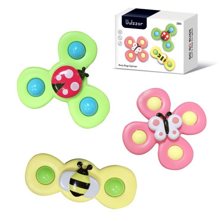 Rotating Flower Baby Dining Table Building Block Table Suction Cup Rotating Music Infant And Child Fingertip Gyro Toy