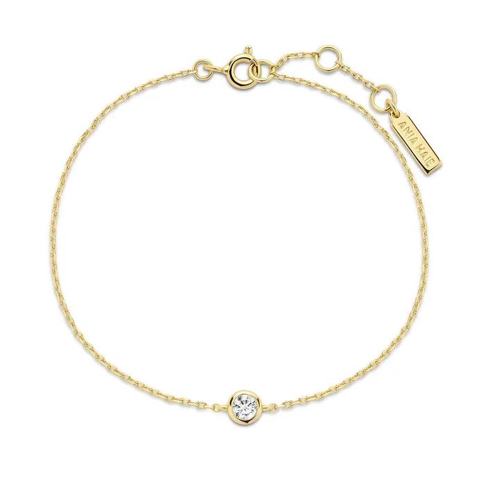 Gold Just You Solitaire 925 Silver Bracelet B071-02G.