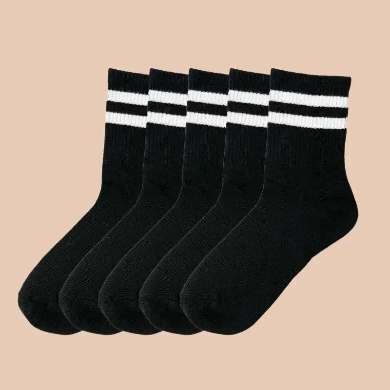 5/10Pairs Striped Crew Socks Comfy & Breathable Mid Tube Socks  Women's Stockings & Hosiery
