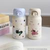 Stainless Steel Small Thermal Cup Cartoon Prints Bounce Water Bottle Students Pocket Flask