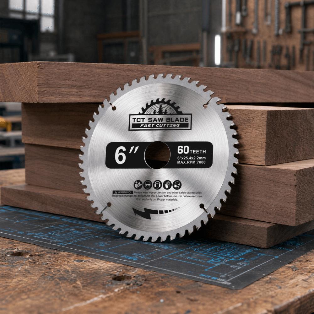 60 Teeth / 60-Tooth Cutting Disc 6 Inch (148mm) Wood Saw Blade Carbide Saw Blade Plastic Cutting