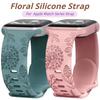 Floral Engraved Band For Apple Watch Ultra3 49MM 38mm 40mm 46mm 44mm 45mm 42mm Floral Silicone Sport Solo Loop Strap for iWatch 11/10/9/8/7/6/5/4/3/SE